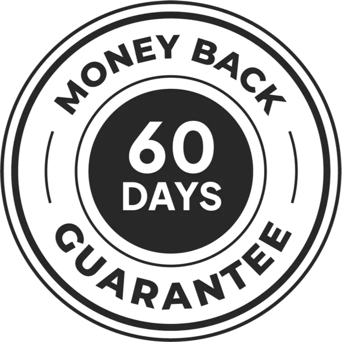 60-day money-back guarantee seal